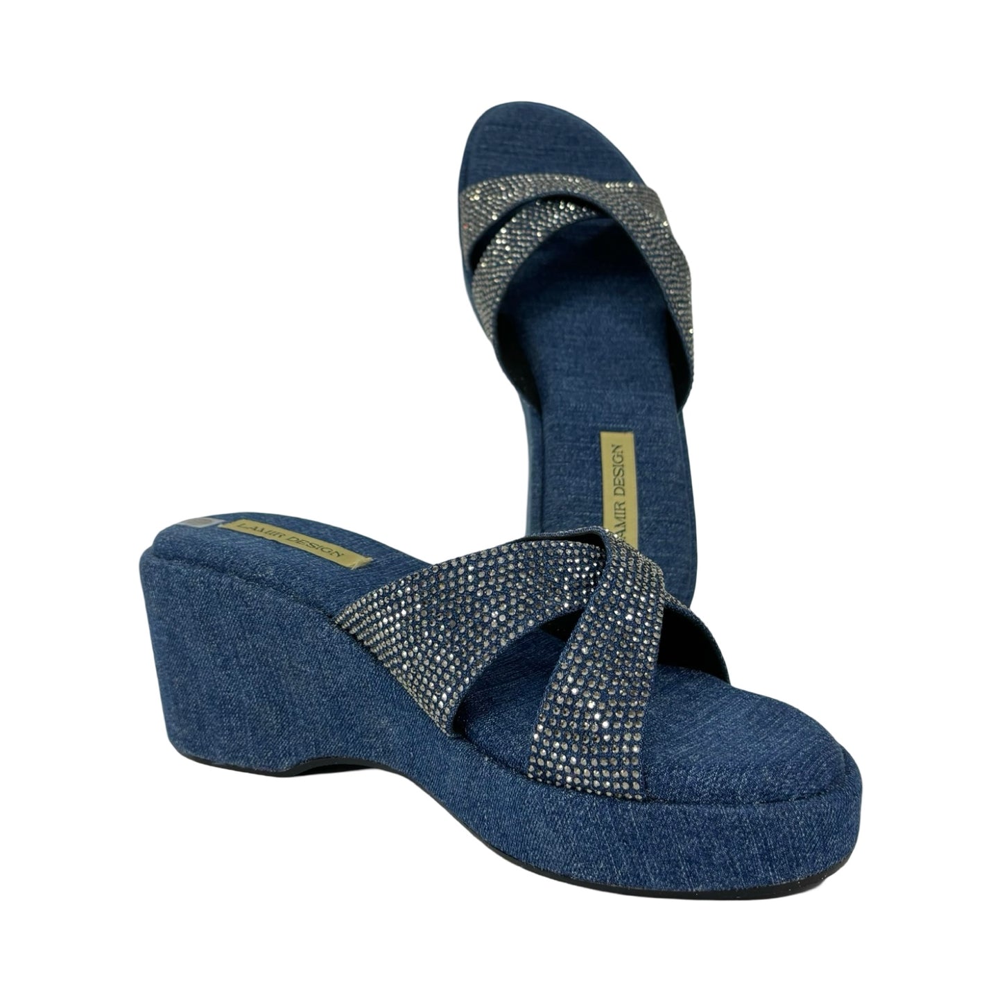 Jade Denim Platform heels